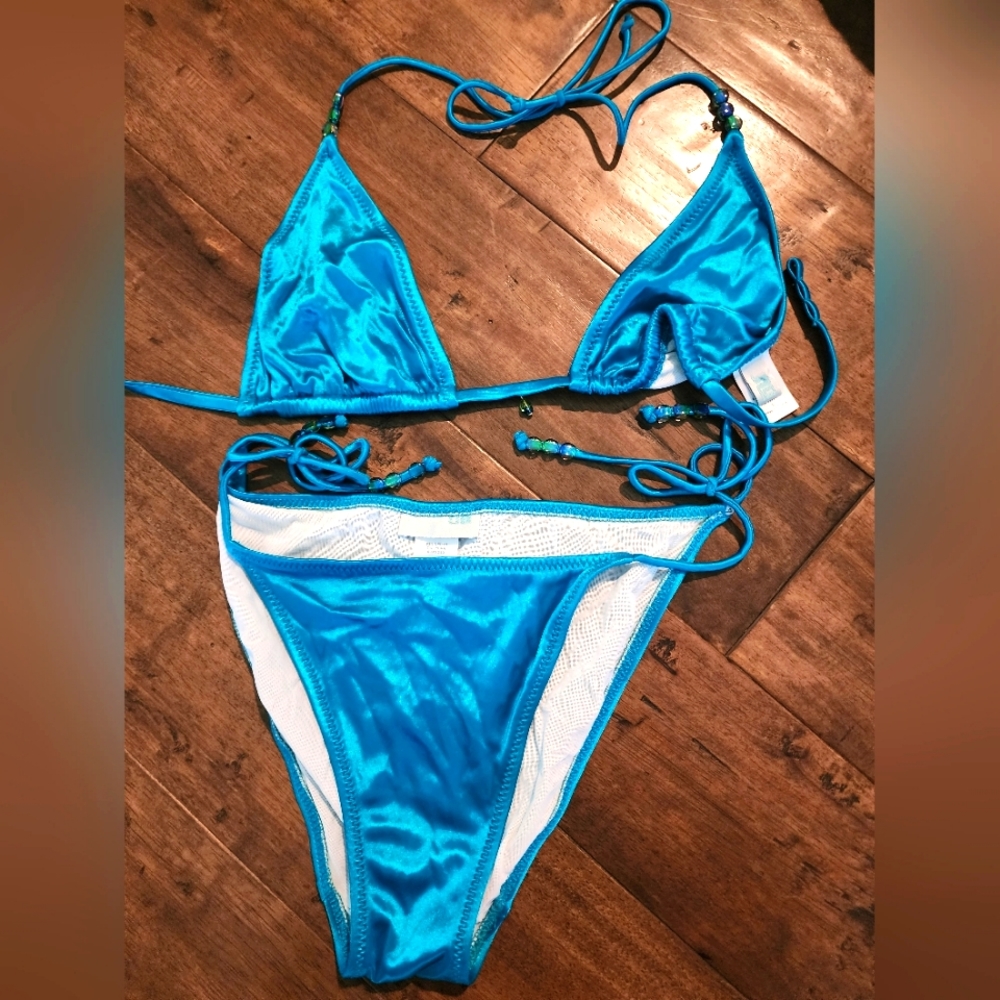 NWOT Shiny Beaded J Lo Bikini